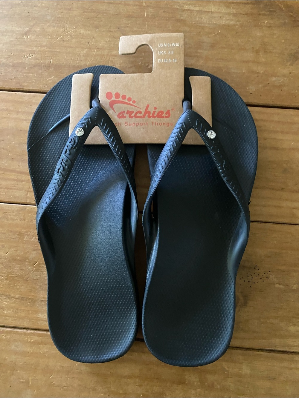 Archies Women's Black Comfort Flip Flops with Arch Support
